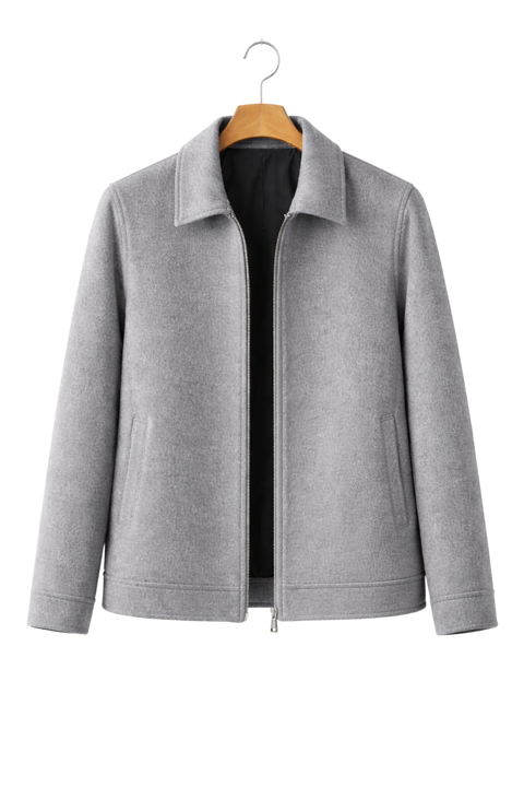 Men's Fine Wool Zip Jacket Tailored Fit - Elliot & Stone