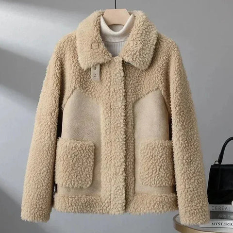 Sofia Fleece Jacket Plush Shearling Button Front Coat - Elliot & Stone