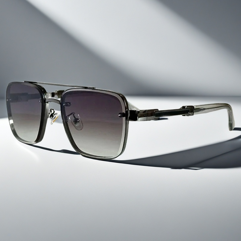 Saint Aurell Skyline Verge Aviator Sunglasses Gold-tone Squared Frame