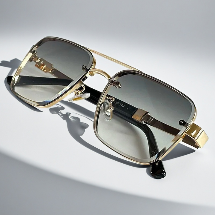 Saint Aurell Skyline Verge Aviator Sunglasses Gold-tone Squared Frame