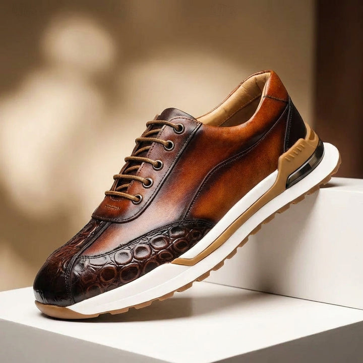 Elliot &amp; Stone Vittorio Leather Sneakers Orthopedic Cushioned Footbed