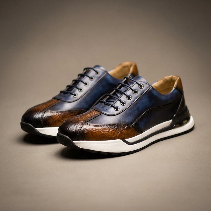 Elliot &amp; Stone Vittorio Leather Sneakers Orthopedic Cushioned Footbed