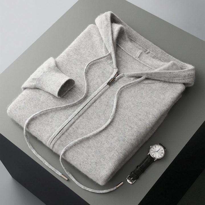 Saint Aurell Harrow Cashmere Zip Hoodie Ultra-Soft Knit