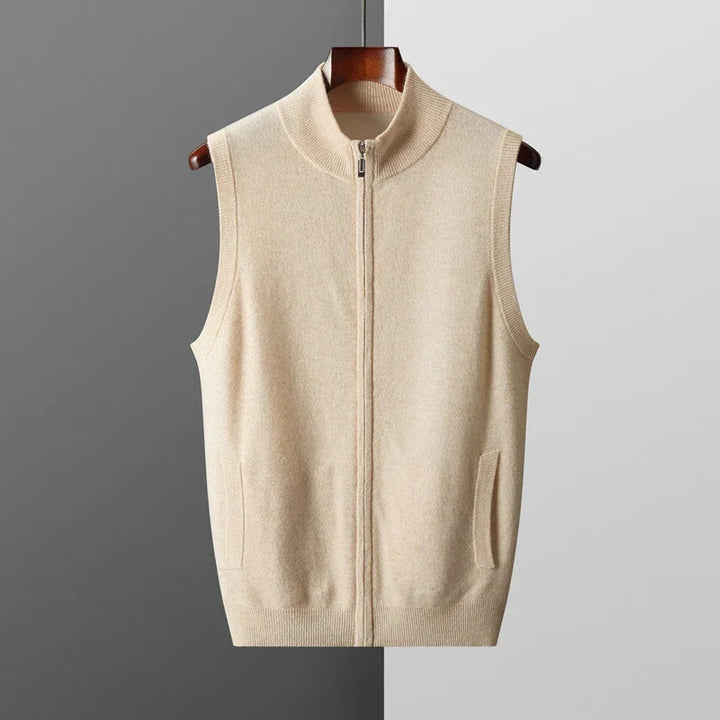 Saint Aurell Harrington Cashmere Zip Vest Lightweight Layering