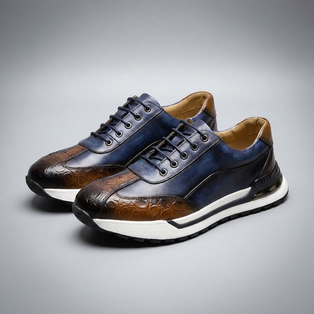 Elliot &amp; Stone Vittorio Leather Sneakers Orthopedic Cushioned Footbed