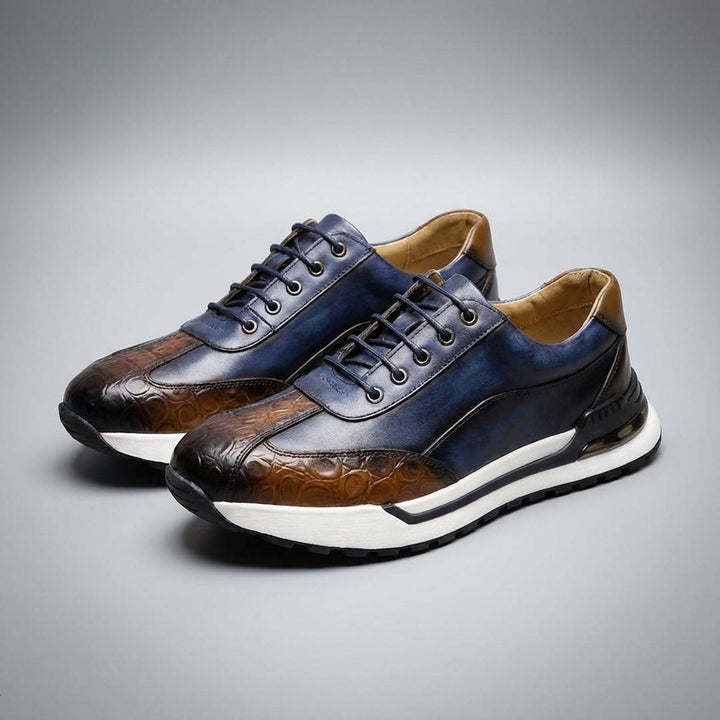 Elliot &amp; Stone Vittorio Leather Sneakers Orthopedic Cushioned Footbed
