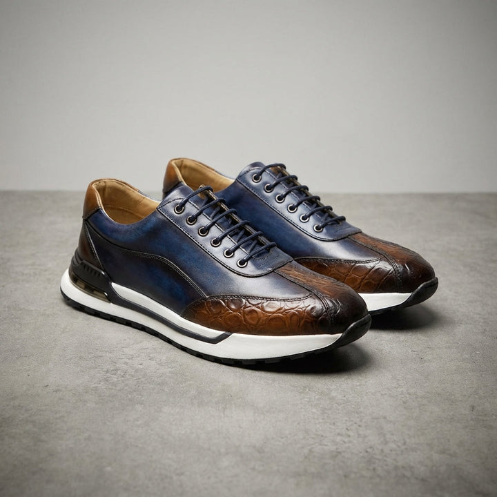 Elliot &amp; Stone Vittorio Leather Sneakers Orthopedic Cushioned Footbed