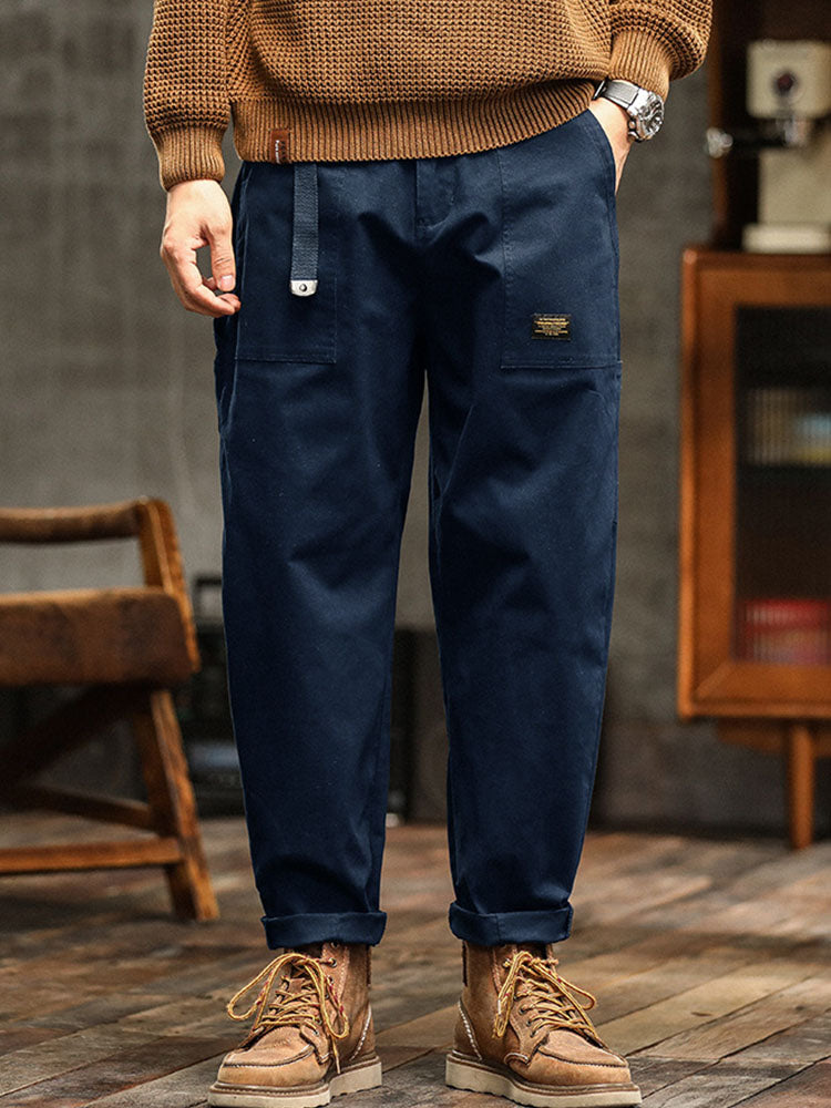 Elliot & Stone Milan Cotton Utility Pants Relaxed Fit Trousers