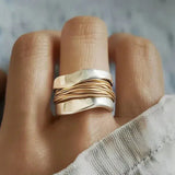 Harmony Wrap Ring Mixed-Metal Stainless Steel Band - Elliot & Stone