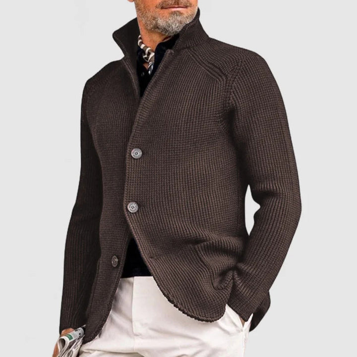 Saint Aurell Laurent Ribbed Cotton-Wool Blend Shawl Cardigan