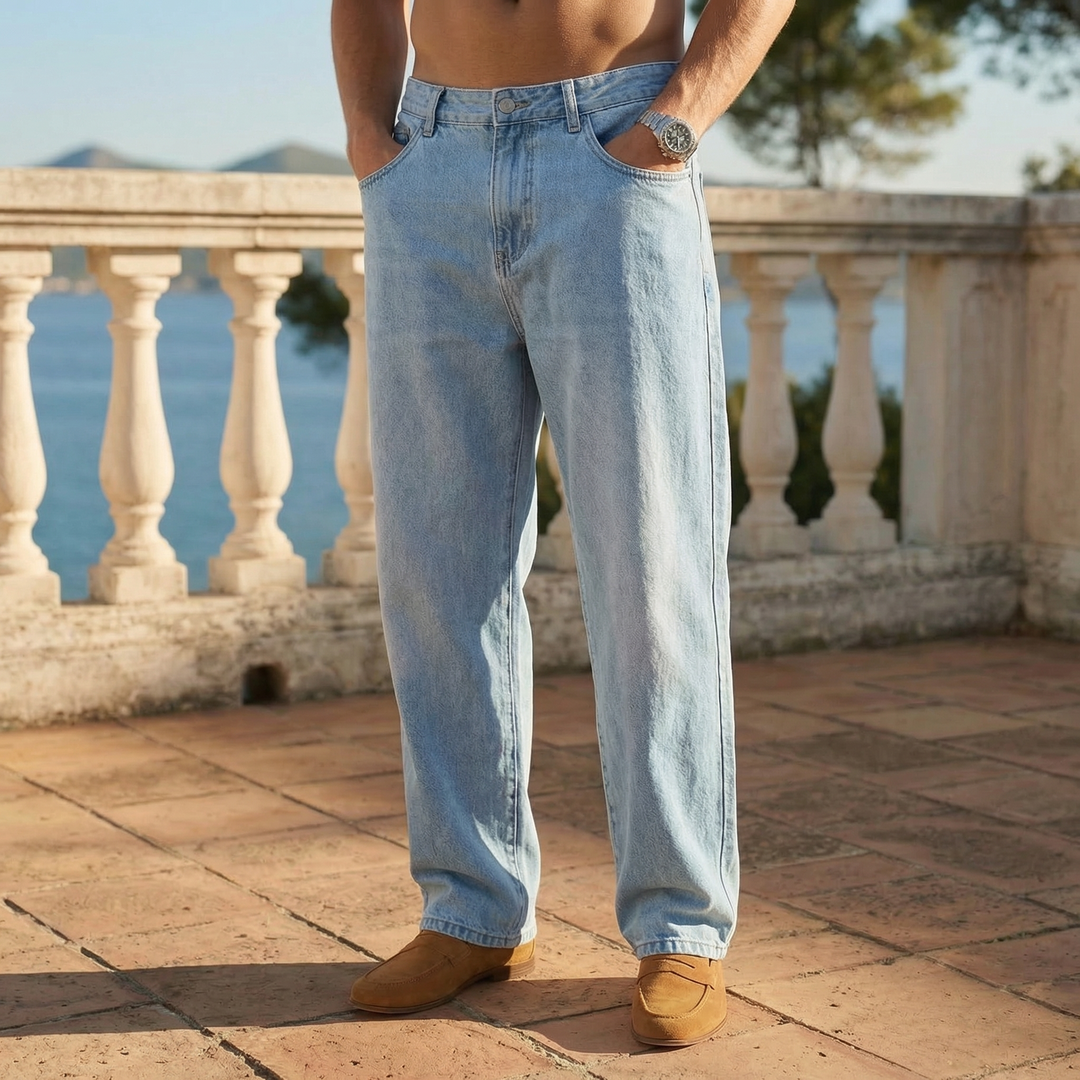 Elliot &amp; Stone Clyde Relaxed Straight Leg Denim Jeans