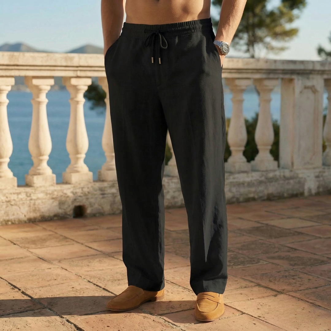 Elliot &amp; Stone Cosco Linen Pants Breathable Drawstring Relaxed Fit