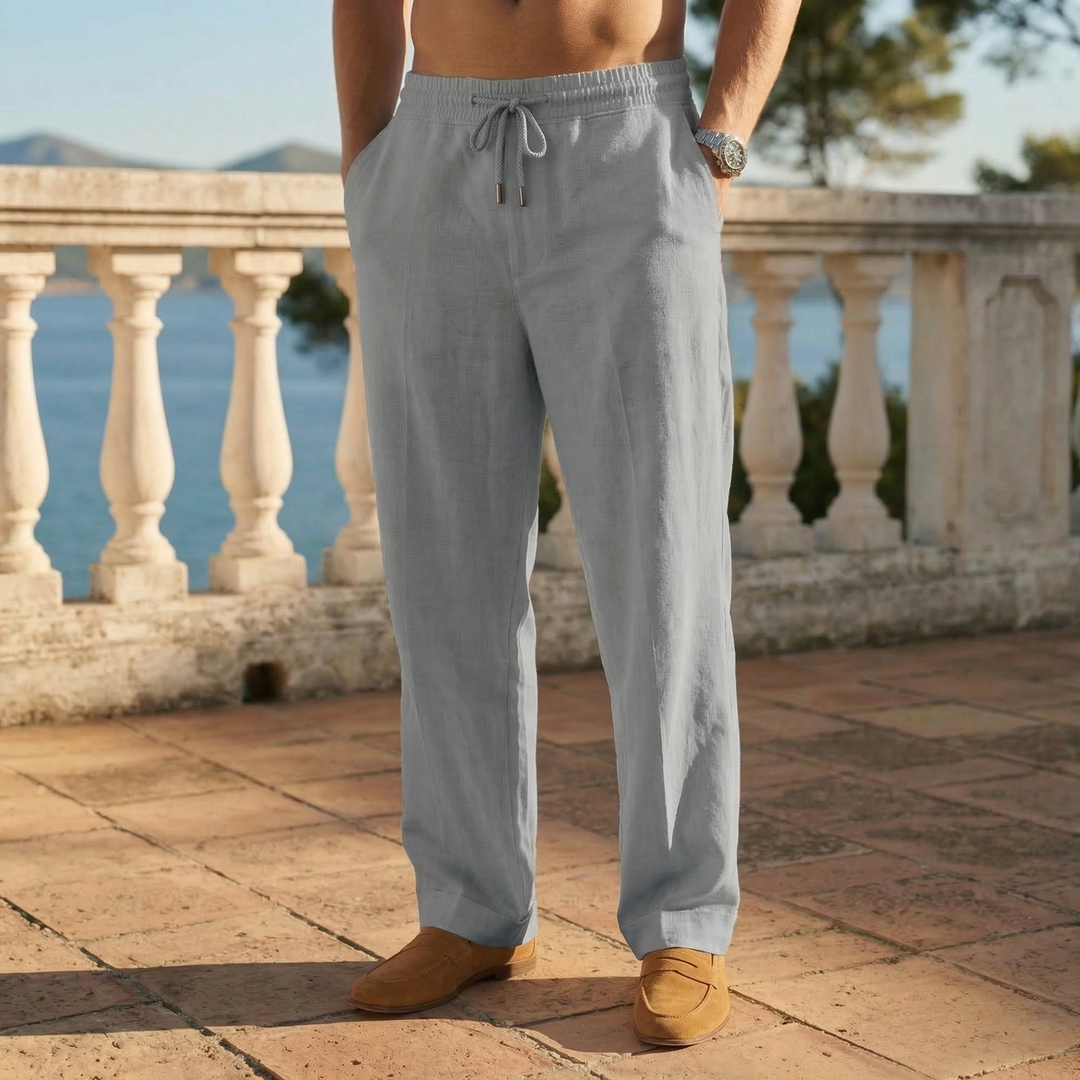 Elliot &amp; Stone Cosco Linen Pants Breathable Drawstring Relaxed Fit