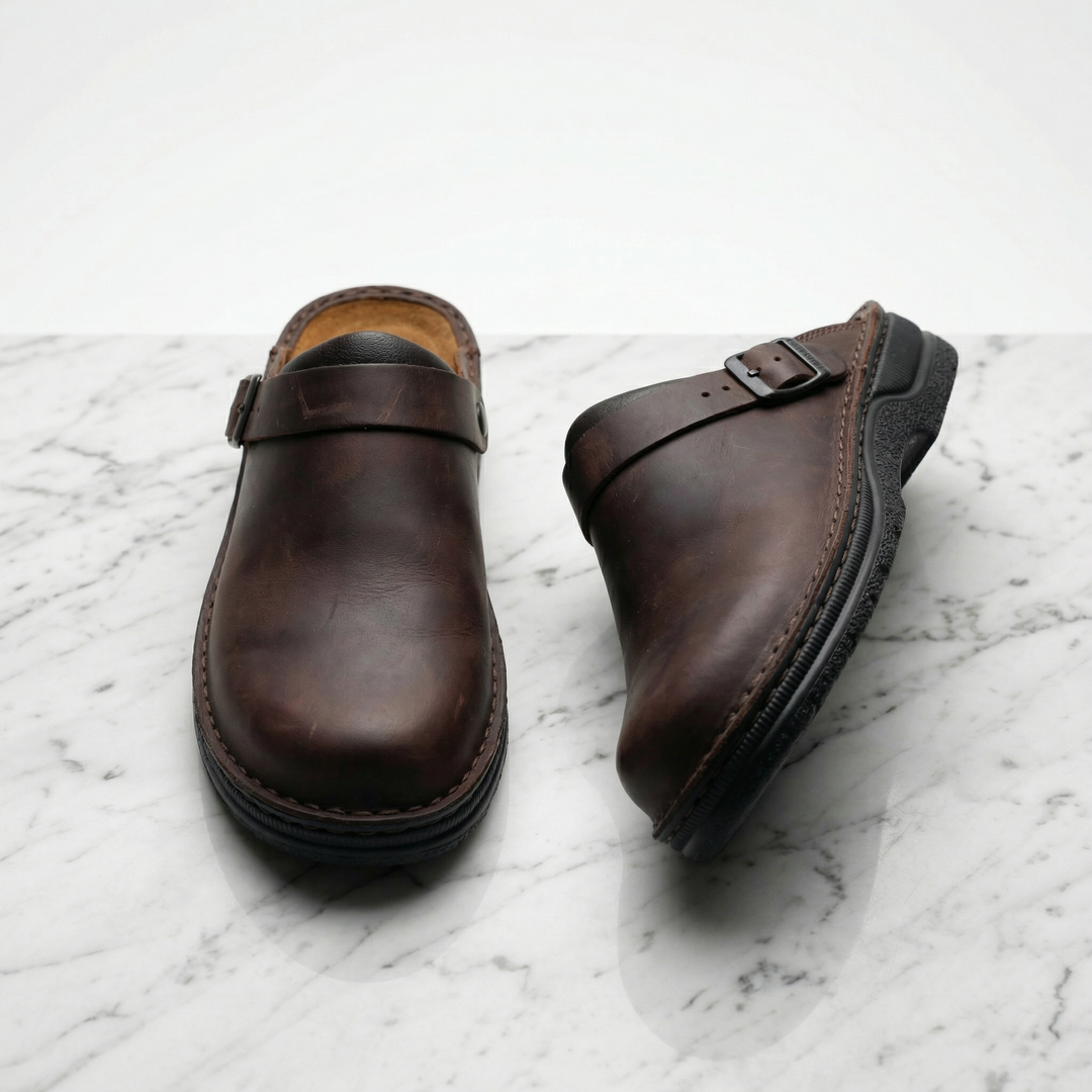 Elliot & Stone Aria Leather Clogs Slip-On Minimalist Design