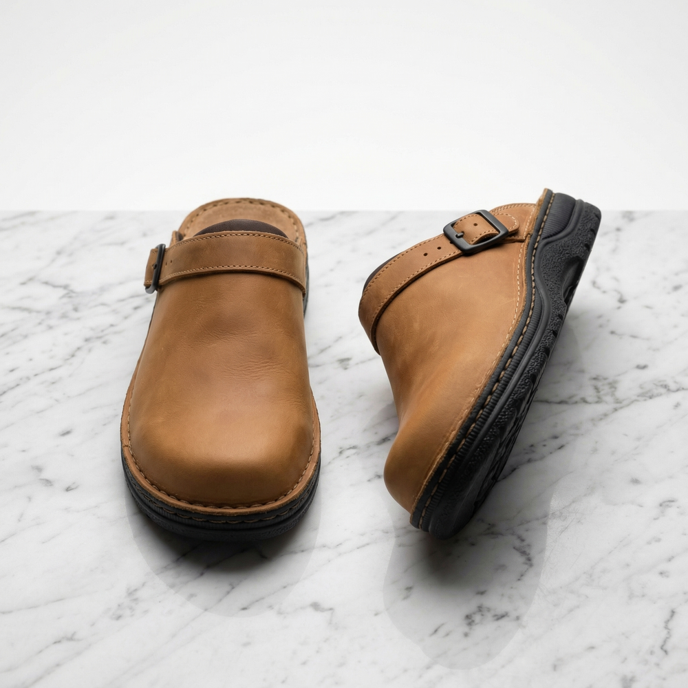 Elliot & Stone Aria Leather Clogs Slip-On Minimalist Design
