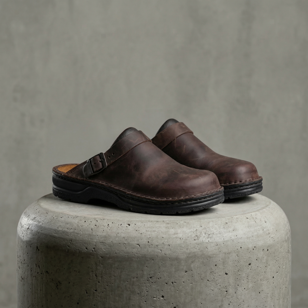 Elliot & Stone Alden Orthopedic Leather Clogs Slip On