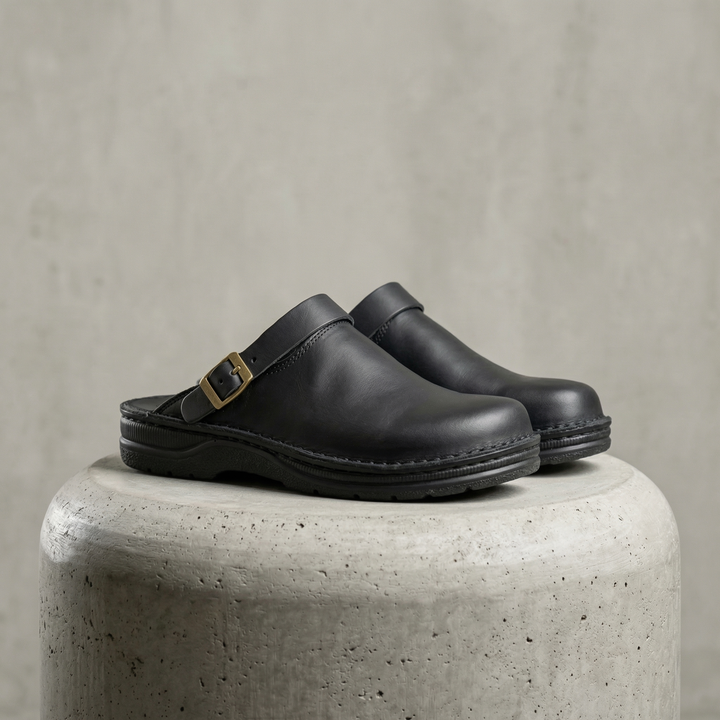 Elliot &amp; Stone Alden Orthopedic Leather Clogs Slip On