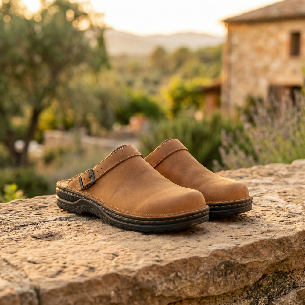 Elliot & Stone Siena Leather Clogs Unisex Casual Slip-On