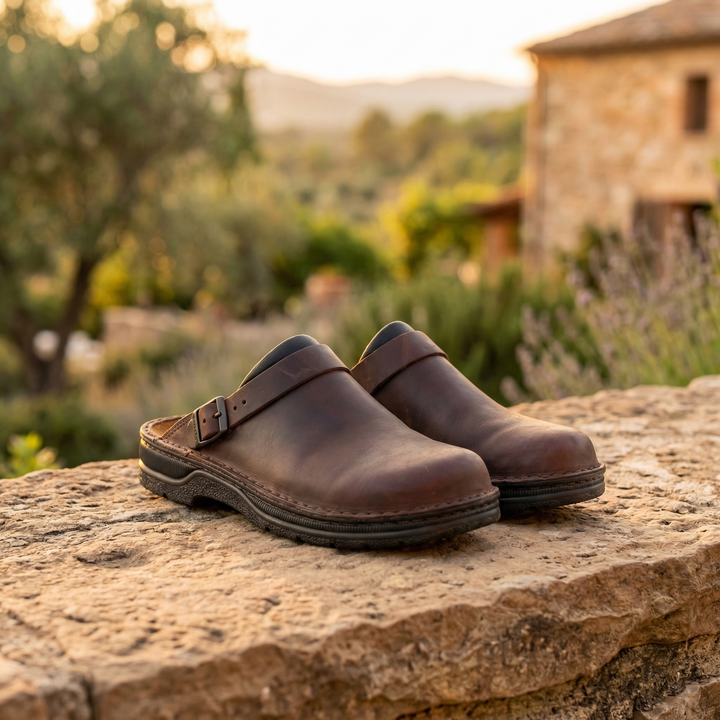 Elliot &amp; Stone Siena Leather Clogs Unisex Casual Slip-On