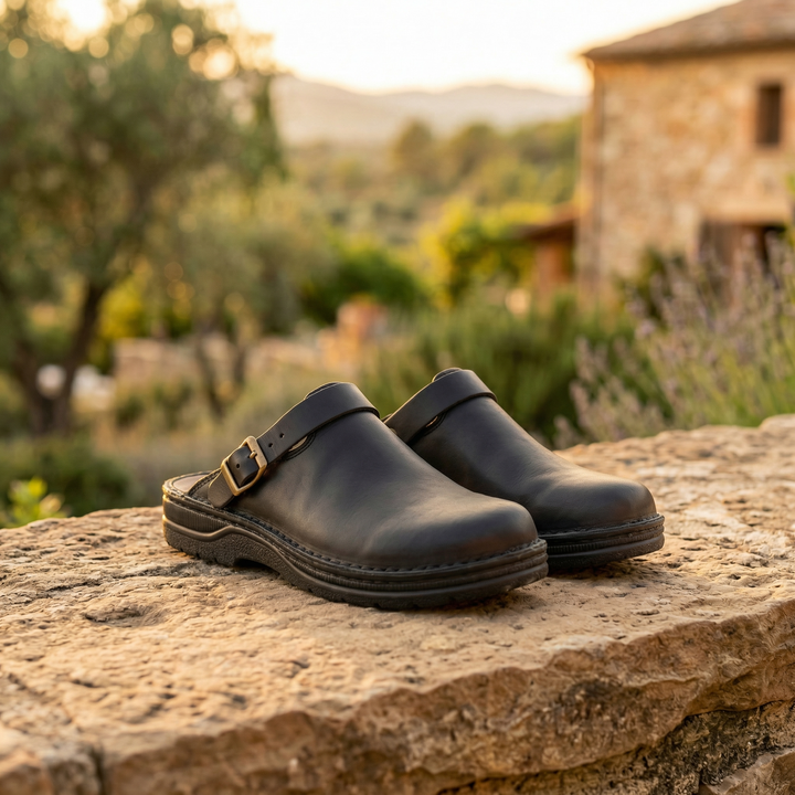 Elliot &amp; Stone Siena Leather Clogs Unisex Casual Slip-On