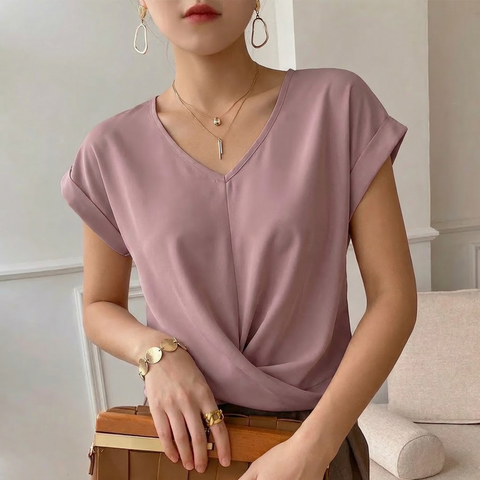 Clara Heart Neckline Cotton Tee - Elliot & Stone