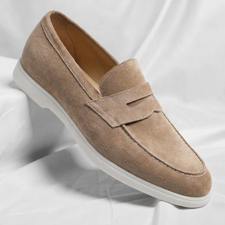 Elliot &amp; Stone Mayfair Suede Penny Loafers Lightweight Cushioned