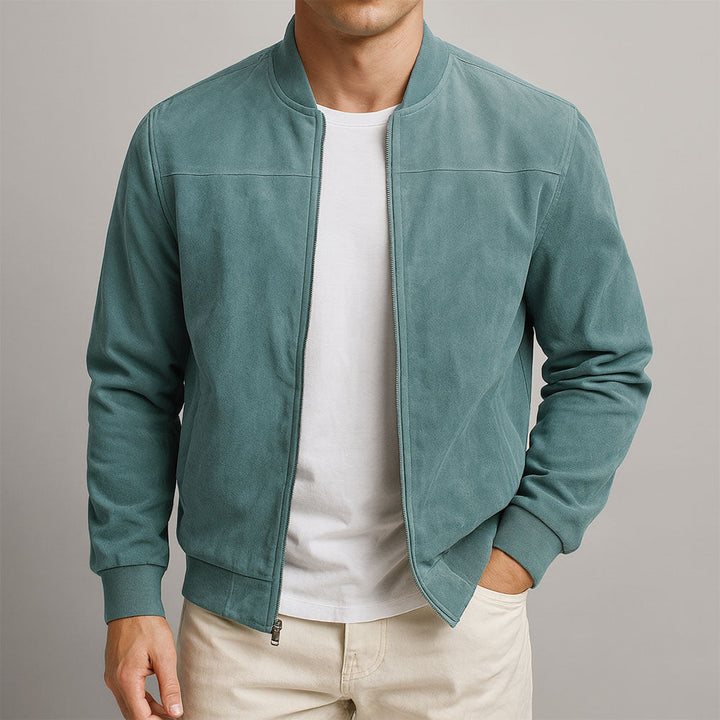 Elliot &amp; Stone Léo Faux-Suede Bomber Jacket Minimalist Casual Design