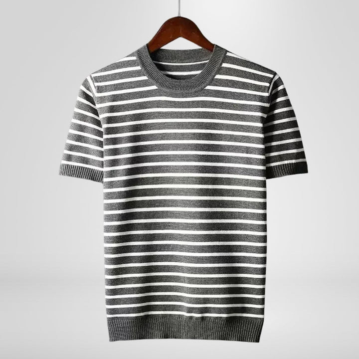 Saint Aurell Marlow Striped Crewneck Cotton Knit Sweater