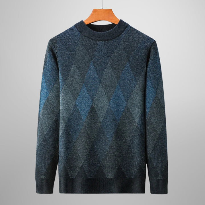 Saint Aurell Verona Argyle Knit Crewneck Sweater Wool-Blend