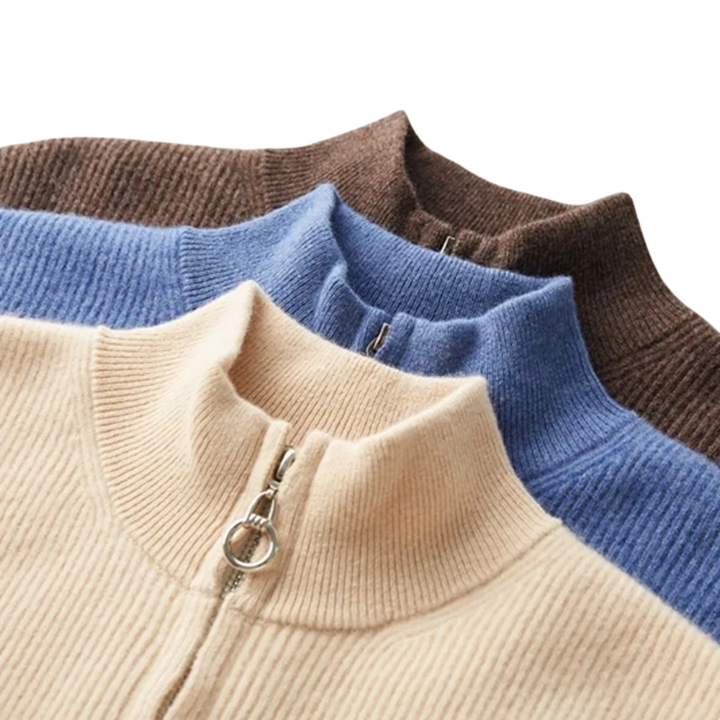 Saint Aurell Whitford Cashmere Full Zip Knit Sweater