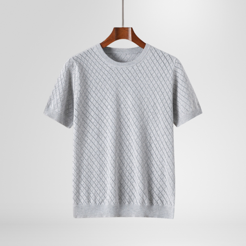 Saint Aurell Harrison Crewneck Diamond-Textured Knit Sweater