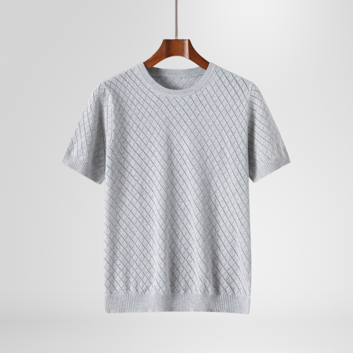 Saint Aurell Harrison Crewneck Diamond-Textured Knit Sweater