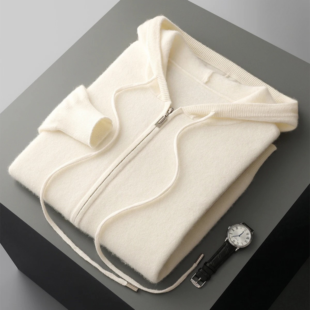 Saint Aurell Harrow Cashmere Zip Hoodie Ultra-Soft Knit