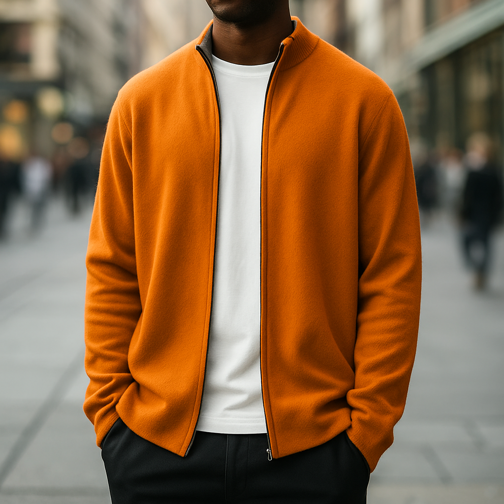 Saint Aurell Olympus Cashmere Zip Cardigan Premium Knit Full-Zip