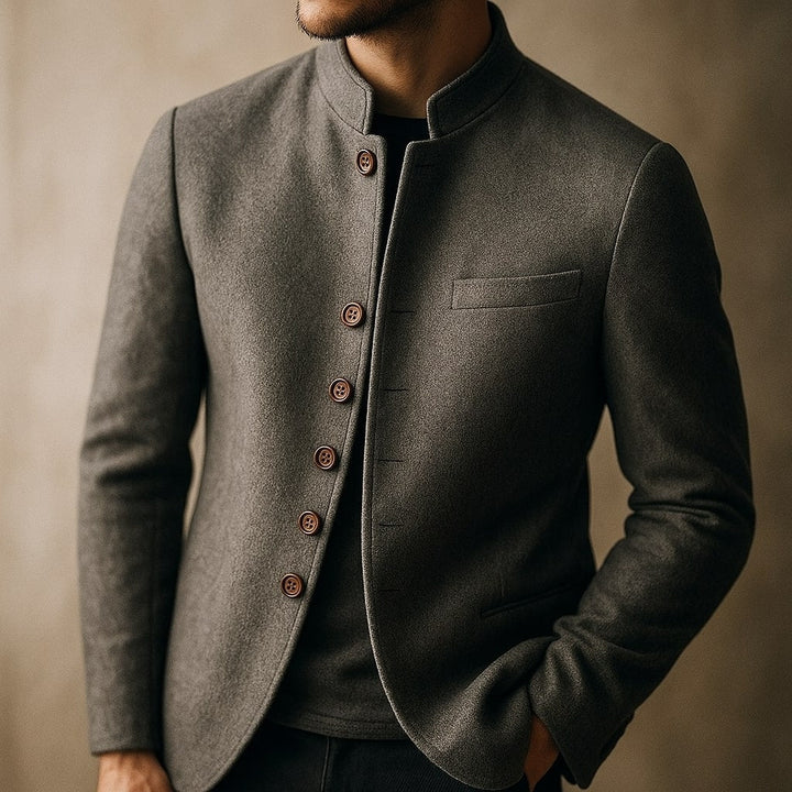 Saint Aurell Matteo Wool Stand-Collar Jacket