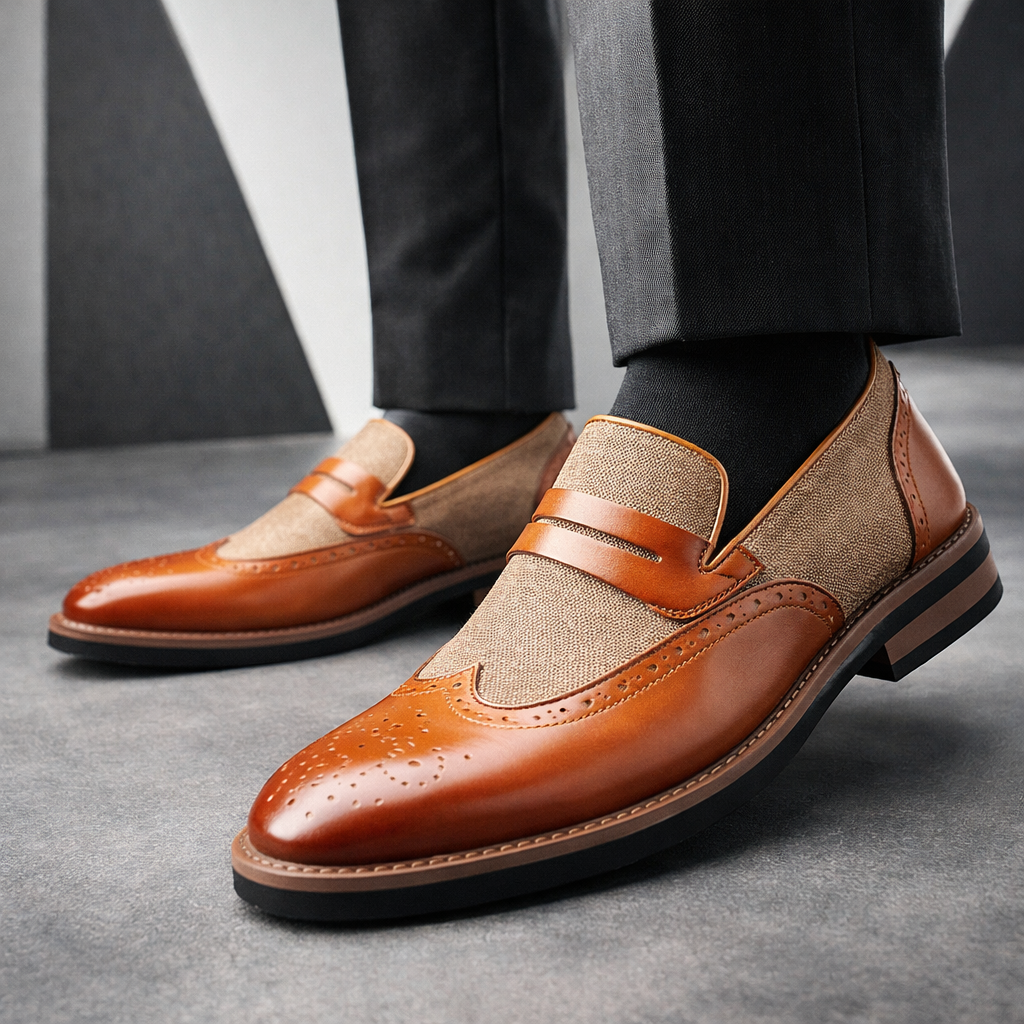 Saint Aurell Cambridge Signature Penny Strap Dress Shoes