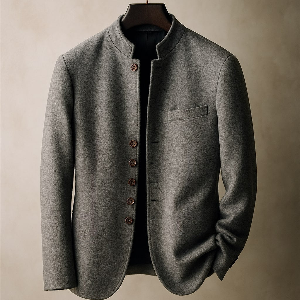 Saint Aurell Matteo Wool Stand-Collar Jacket