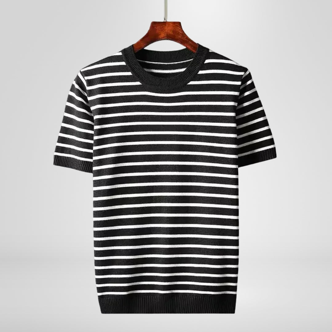 Saint Aurell Marlow Striped Crewneck Cotton Knit Sweater