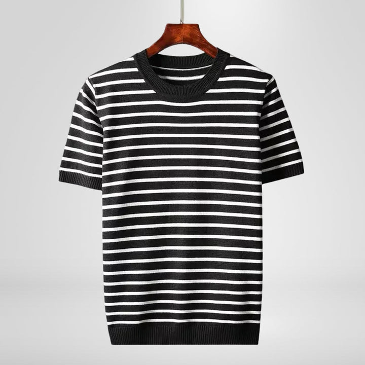 Saint Aurell Marlow Striped Crewneck Cotton Knit Sweater