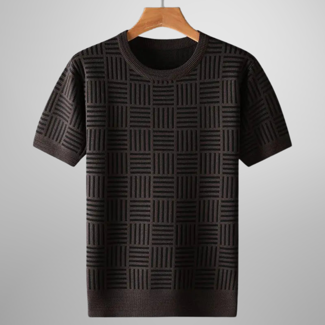Elliot &amp; Stone Madison Knit Tee Geometric Jacquard Cotton