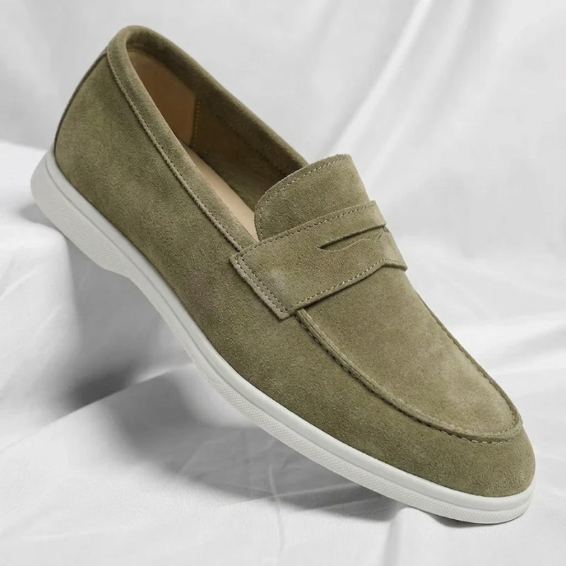 Elliot &amp; Stone Mayfair Suede Penny Loafers Lightweight Cushioned
