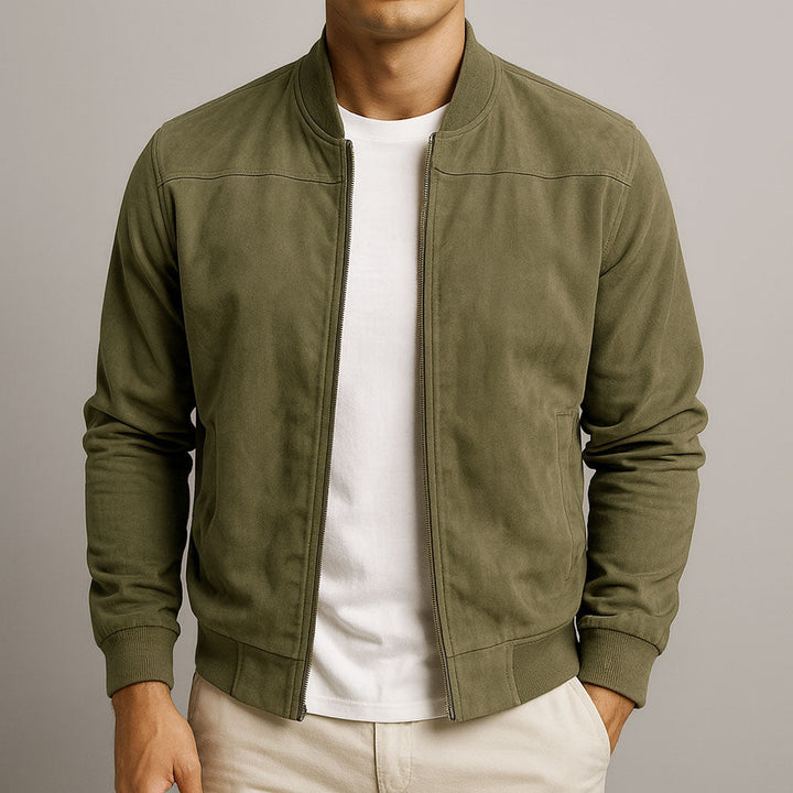 Elliot &amp; Stone Léo Faux-Suede Bomber Jacket Minimalist Casual Design