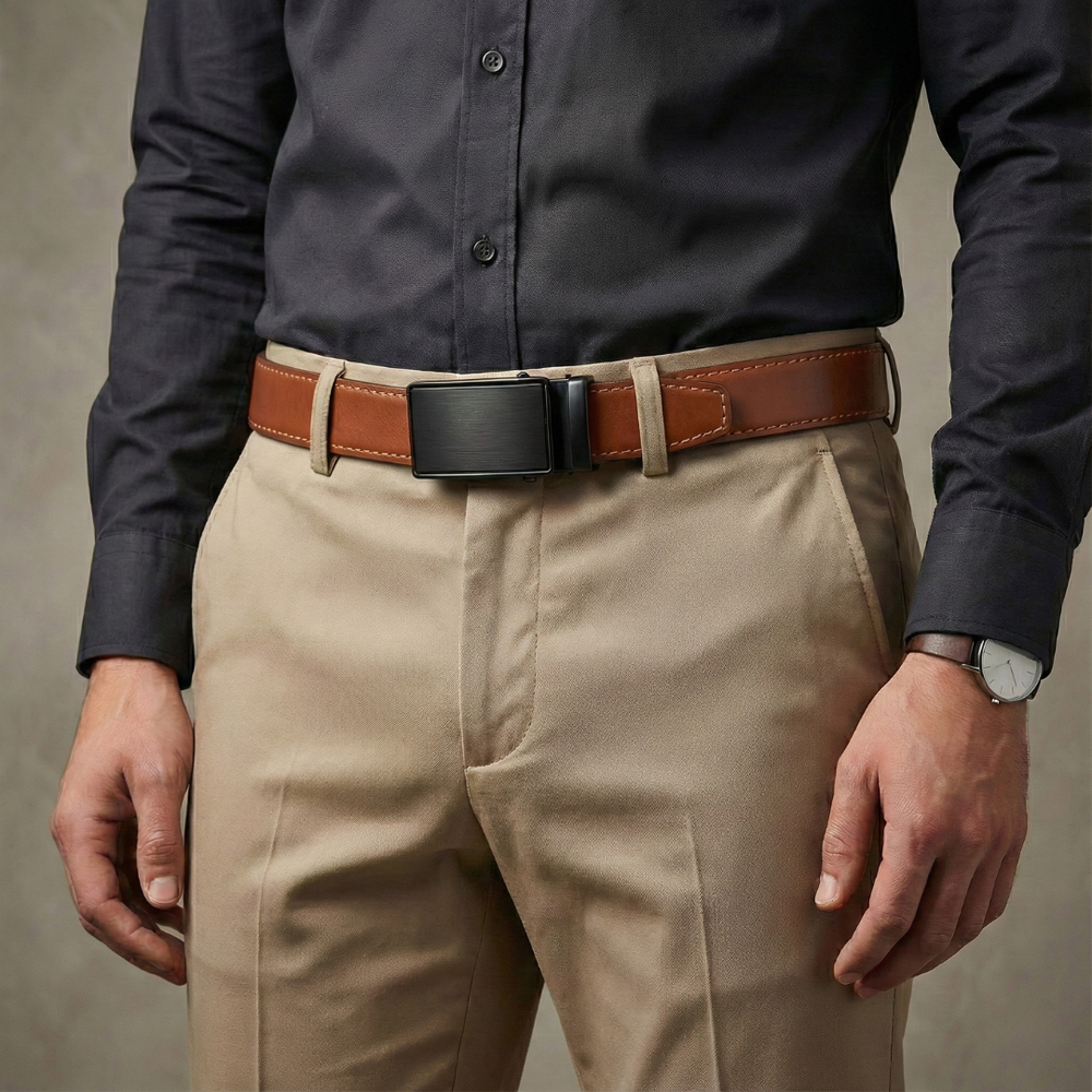Saint Aurell Caldera Precision Leather Belt Adjustable Genuine Leather