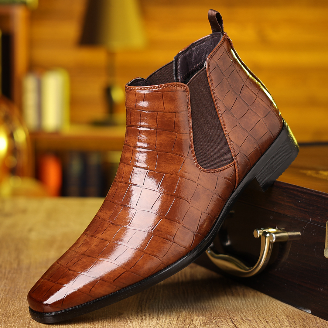 Elliot &amp; Stone Luxe Croc Chelsea Boots