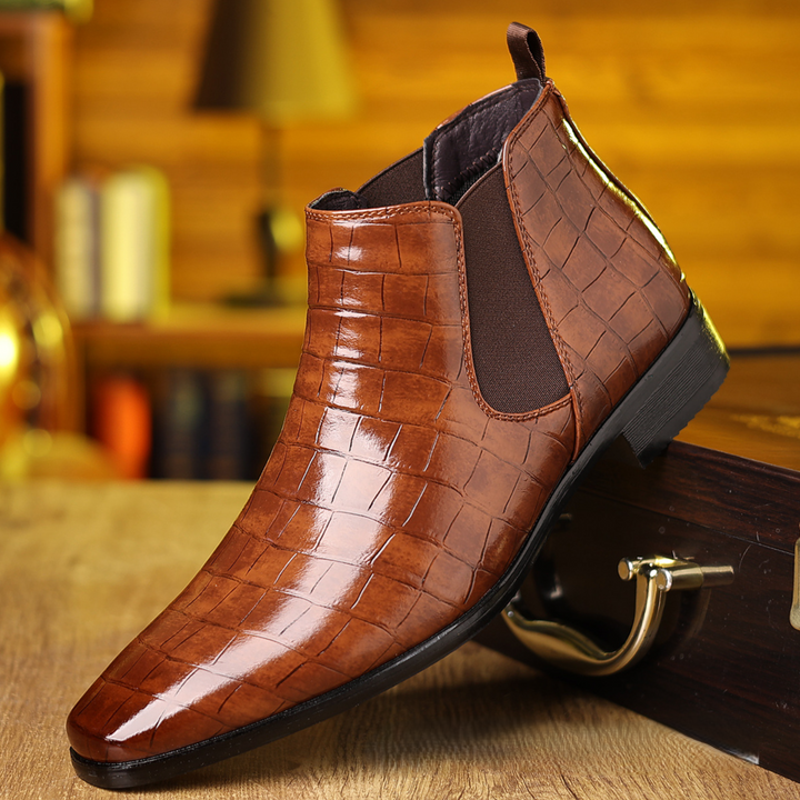 Elliot &amp; Stone Luxe Croc Chelsea Boots