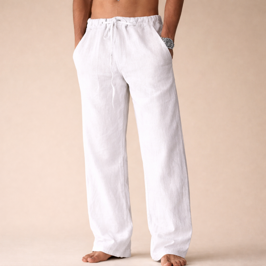 Elliot & Stone Rivello Linen Trousers Relaxed Fit Drawstring Pants