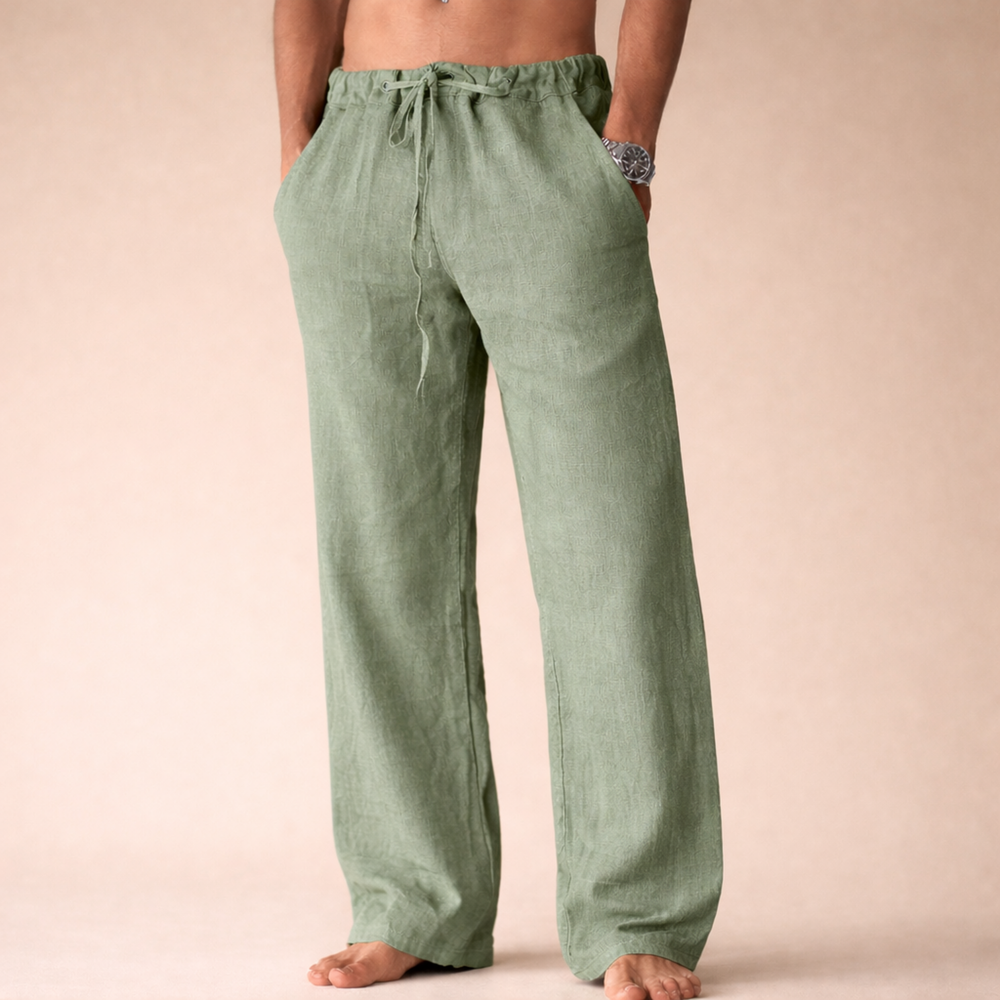 Elliot & Stone Rivello Linen Trousers Relaxed Fit Drawstring Pants