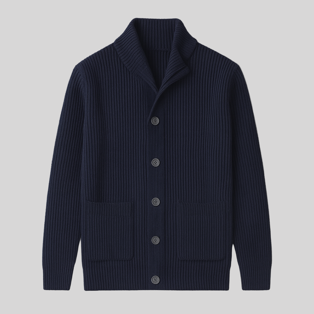 Saint Aurell Laurent Ribbed Cotton-Wool Blend Shawl Cardigan