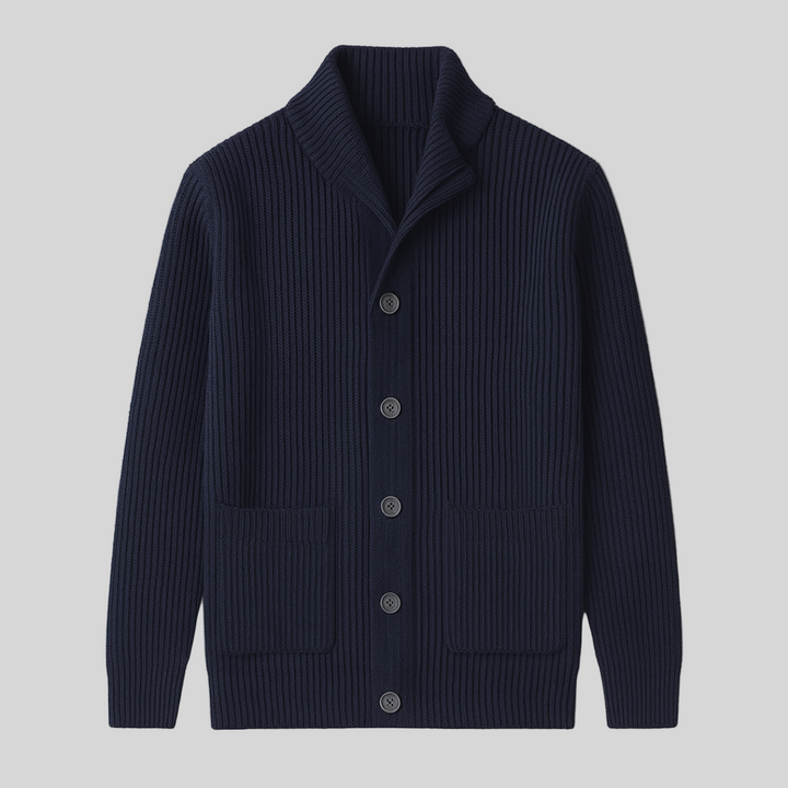 Saint Aurell Laurent Ribbed Cotton-Wool Blend Shawl Cardigan