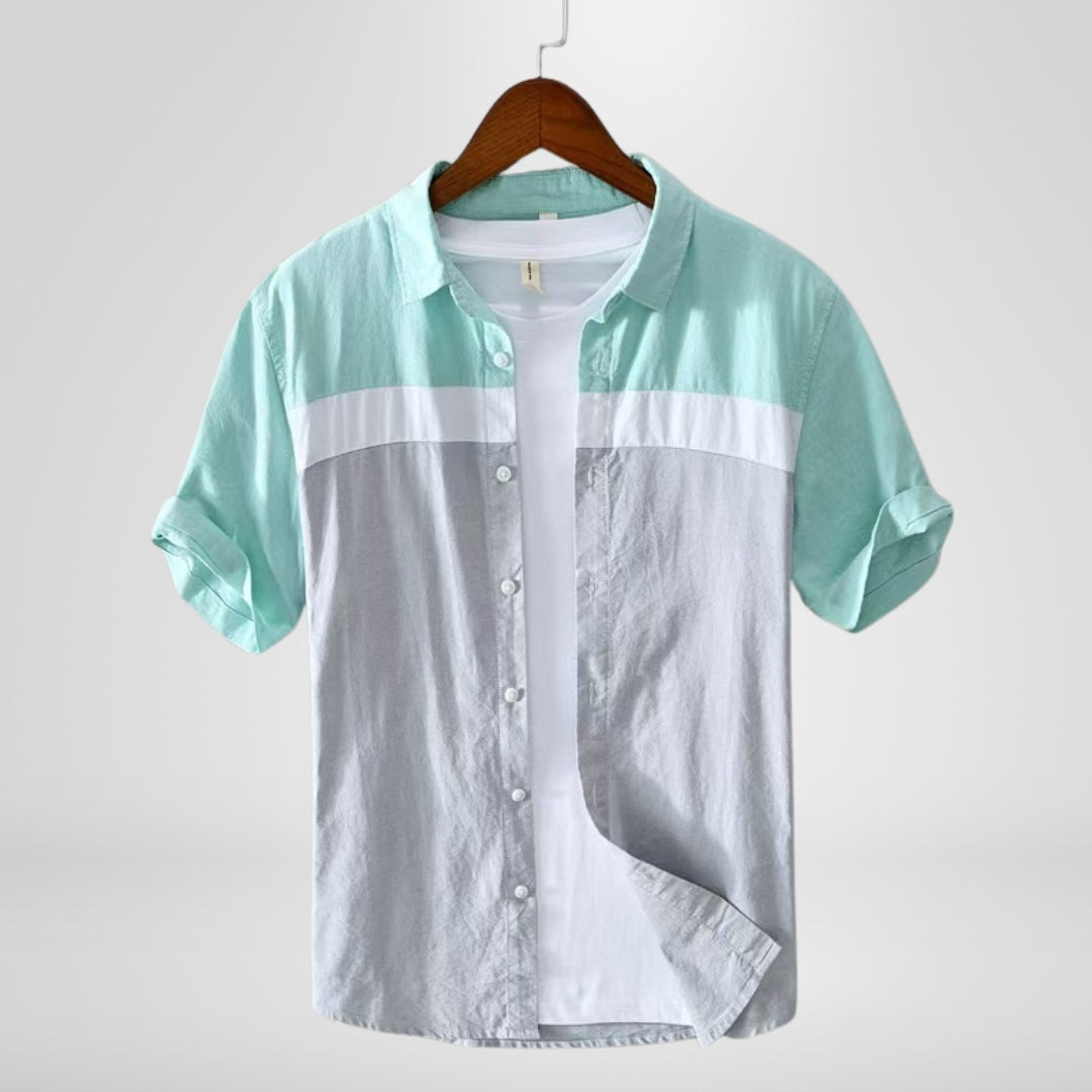 Elliot &amp; Stone Lagos Contrast-Panel Cotton Shirt